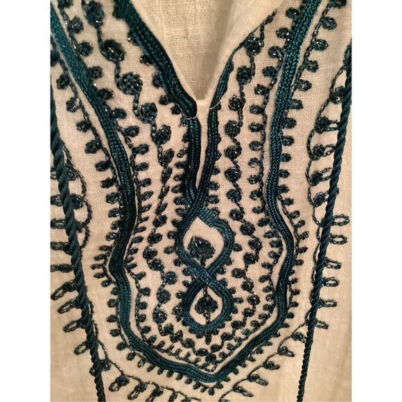 Solitaire Ravi Knosla Sleeveless Embroidered Top Tunic Sz S - Picture 3 of 9